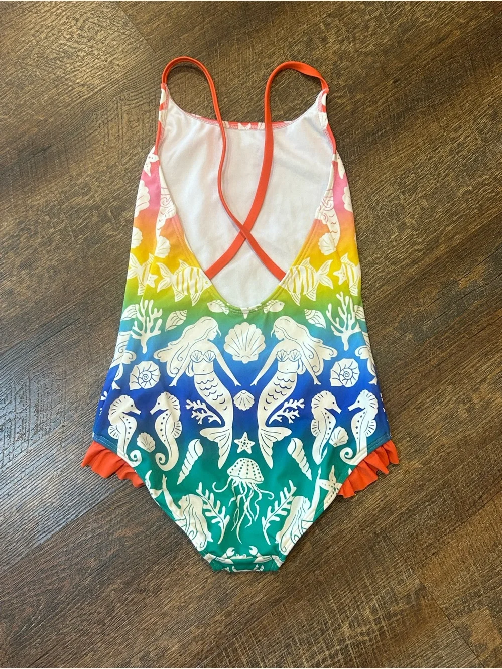 Mini Boden Rainbow Mermaid One-Piece Swimsuit
